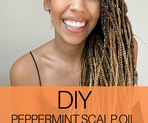 Make your own nourishing scalp/hair oil at home using peppermint and rosemary essential oils