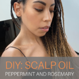 Make your own nourishing scalp/hair oil at home using peppermint and rosemary essential oils